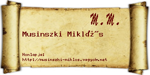 Musinszki Miklós névjegykártya