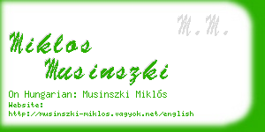 miklos musinszki business card